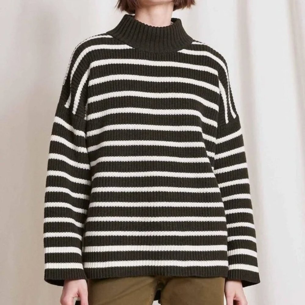 NEW Apiece Apart - Eco Carolina Pullover In Olive Stripe Size XS/S  #S5057